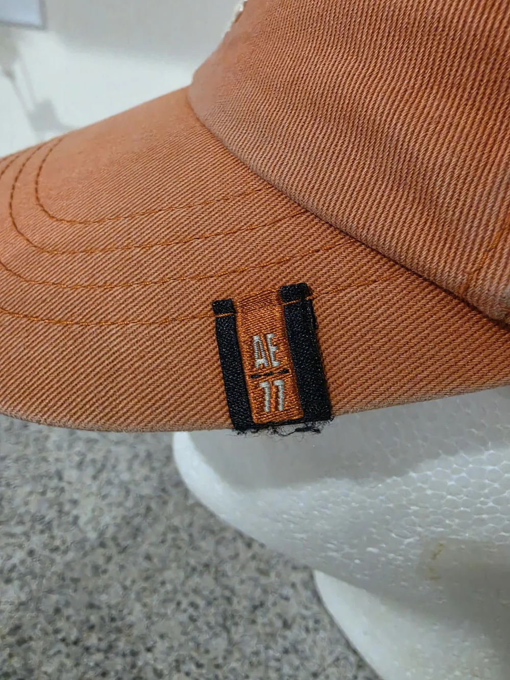 American Eagle Outfitters Orange Baseball Cap with White '3' Embroidery